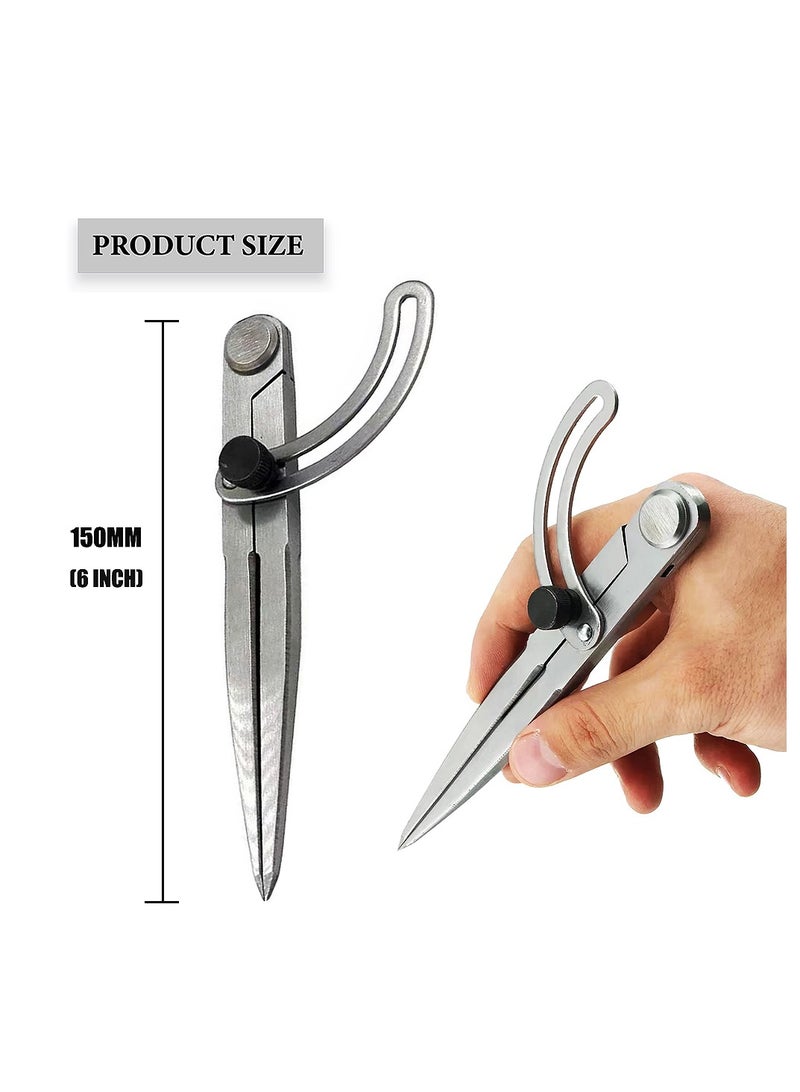 Yakumuz Compass for Geometry Woodworking Large Wing Divider Compass 6” (150mm), Yakumuz Woodworking Compass Drawing Tool for Carpenter - Image 4