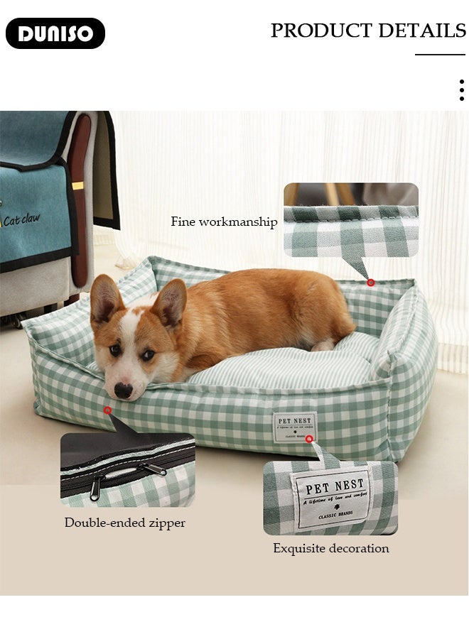 DUNISO Pet beds, Pet sofas, Cooling Puppy Couch Lounger with Removable Washable Cover and Non-Slip Bottom, Puppy Sleeping Mattress with Heavy Fillers Pad Cushion, Kennel Cot for small, Medium dogs - Image 3