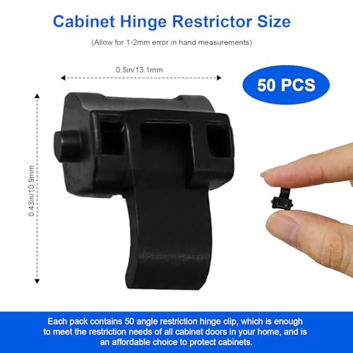 LEWEREST 50 PCS Cabinet Hinge Restrictor 38C315B3 for Blum, 86 Degree Opening Angle Restriction Hinges Clip for Soft Close Hinge Limiter Clips for Kitchen Cabinets Door, Compatible with Blumotion Compact Hinge - Image 4