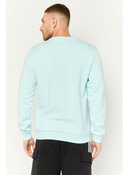 Adidas Men Sportswear Fit Long Sleeves Outdoor Sweatshirt, Light Blue  - Image 3