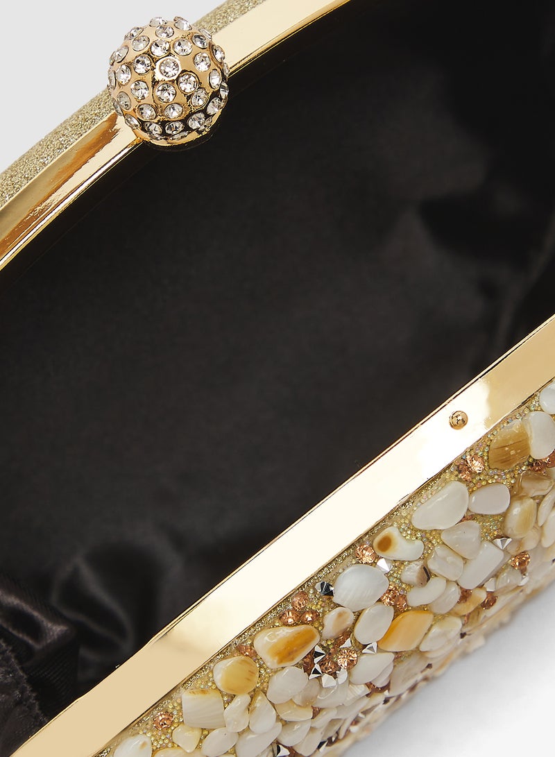 Khizana Embellished Handle Detail Clutch - Image 4