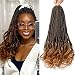 Dorsanee French Curl Crochet Braids 14 Inch 6 Packs Goddess Box Braids Crochet Hair Pre Looped French Curly Braiding Hair Crochet Box Braids With Curly Wavy Ends Synthetic Hair Extensions 1B30 - Image 2