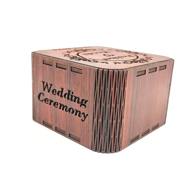 MeeCraft Wooden Sweet Box Personalized Gift for Weeding Ceremony Engagement Anniversary Tilak Birthday 10x10x64cm Multicolour - Image 3