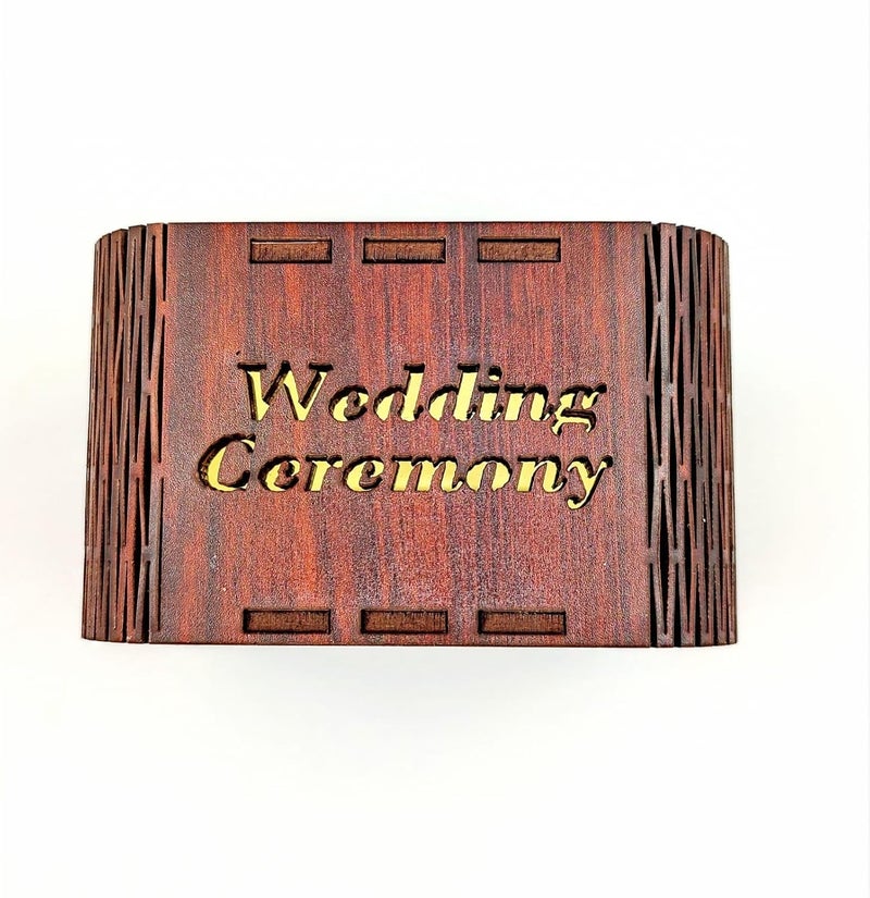MeeCraft Wooden Sweet Box Personalized Gift for Weeding Ceremony Engagement Anniversary Tilak Birthday 10x10x64cm Multicolour - Image 4