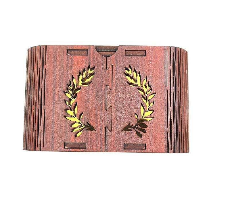 MeeCraft Wooden Sweet Box Personalized Gift for Weeding Ceremony Engagement Anniversary Tilak Birthday 10x10x64cm Multicolour - Image 5