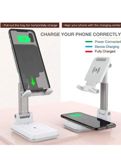 Generic Dual 10W 2 in 1 Wireless Charger Stand,Angle Height Adjustable Wireless Charging Cell Phone Desk Holder Dock Compatible with iPhone 12/11 Pro/XS/XR/X,AirPods,Galaxy S20/S10 etc  - Image 3