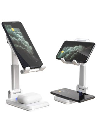 Dual 10W 2 in 1 Wireless Charger Stand,Angle Height Adjustable Wireless Charging Cell Phone Desk Holder Dock Compatible with iPhone 12/11 Pro/XS/XR/X,AirPods,Galaxy S20/S10 etc - pzsku/ZA0A9F0C42A51359BCF39Z/45/1742813247/41778124-2830-4a4a-95c2-85af9b5bb6e0