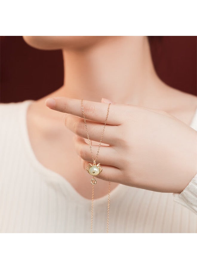 Manhe S925 Silver Necklace For Women, Pendant Collarbone Chain elry, Zodiac Dragon Year Birthday Gift For Girlfriend - Image 4