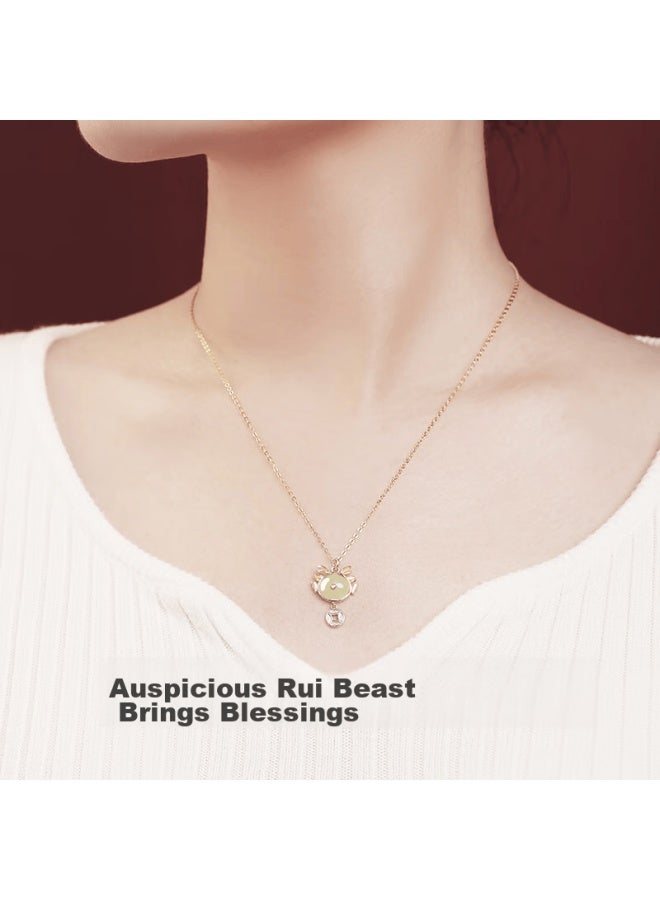 Manhe S925 Silver Necklace For Women, Pendant Collarbone Chain elry, Zodiac Dragon Year Birthday Gift For Girlfriend - Image 5