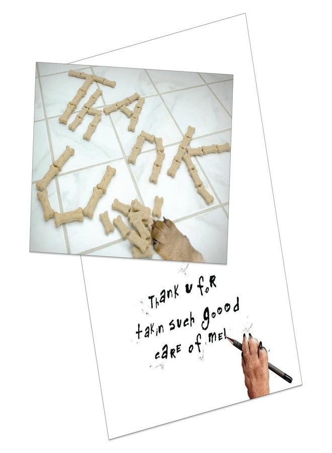 Dog Speak Thank You Letter - Pet Sitter Appreciation Card - Dog Paw with Treats Design, 4.75" x 6.75" - Includes Envelope, Thoughtful Pet Care Thank You - Image 4