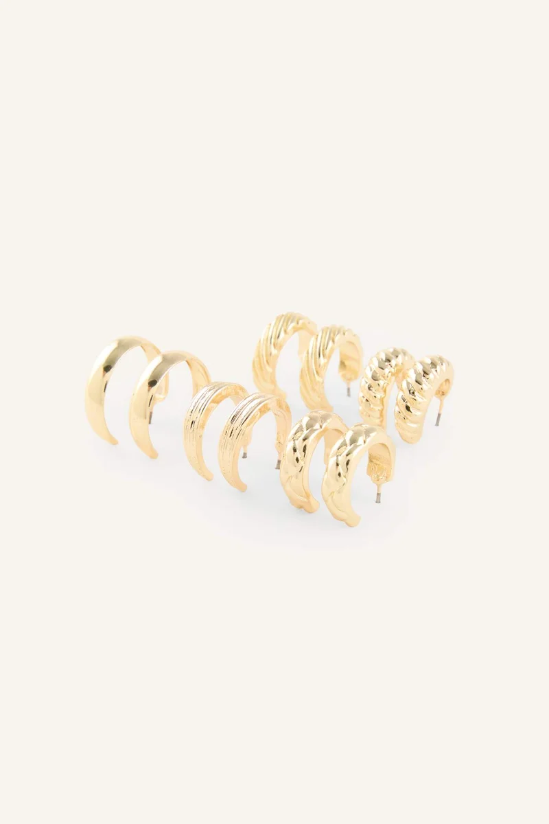 Defacto  Woman 5-Pack Gold Earrings for Women | Best Price UAE