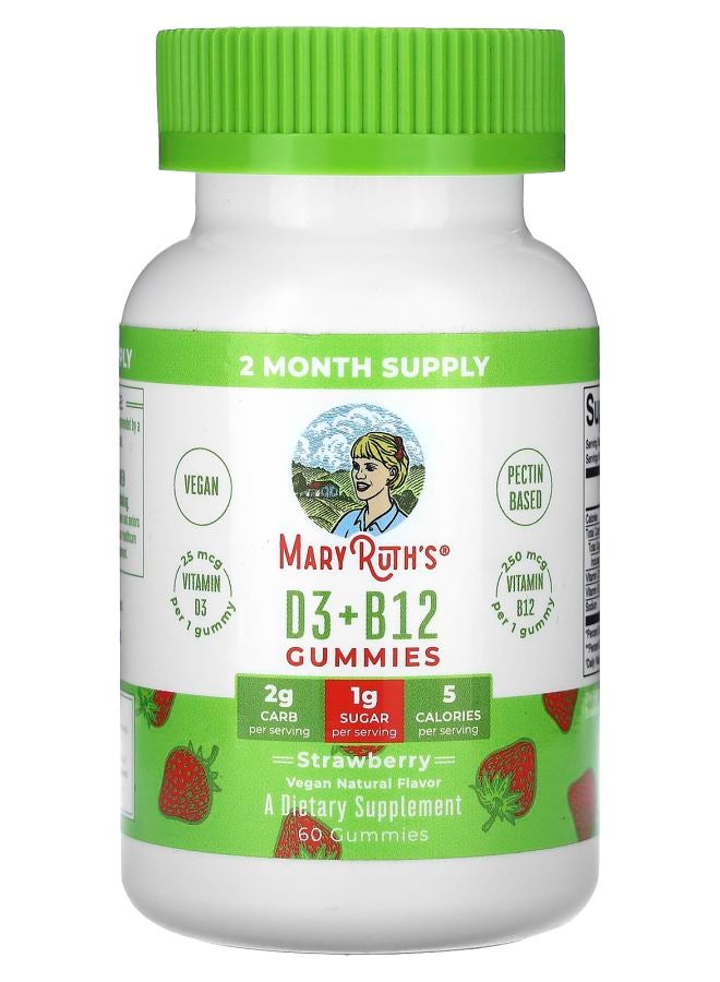 D3 + B12 Gummies Strawberry 60 Gummies