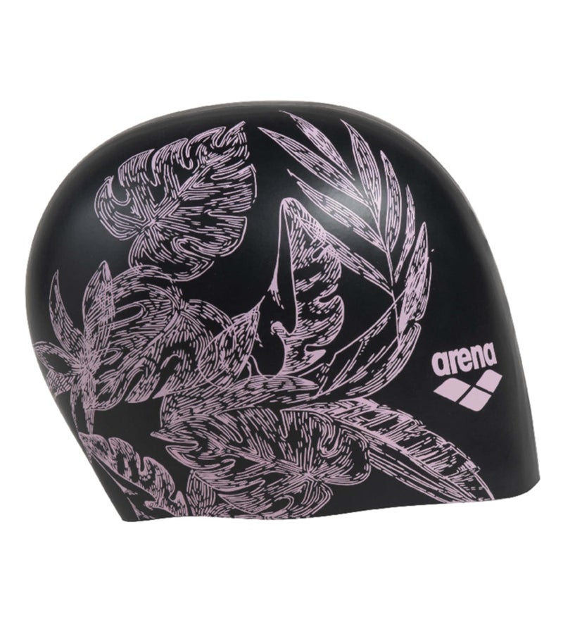 Arena Sirene Molded Silicone Swim Cap For Women Swimming Super Stretchy Durable Bathing Cap For Long Hair Tight Fit  Cecilia Black  One Size - Image 1