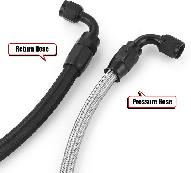 Dyno Racing 25" 6AN Power Steering Pump Hose Kit for Chevy C10 LS Swap - Connects GM Type 2 - Image 5