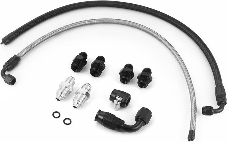 Dyno Racing 25" 6AN Power Steering Pump Hose Kit for Chevy C10 LS Swap - Connects GM Type 2 - Image 1
