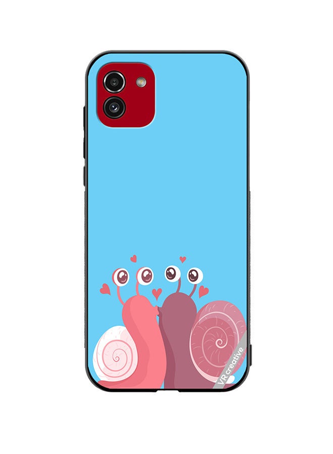 VR CREATIVE Protective Case Cover For Samsung Galaxy A03 Love Snail Design Multicolour - Image 1