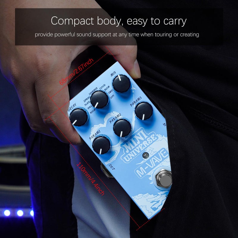 M-VAVE Mini Universe Guitar Pedal Reverb Innovation Unique Sound 9 Reverb Effects Pedals Pure Digital Dual Power True Bypass - Image 5