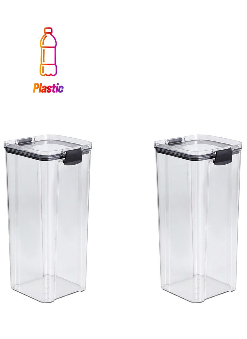 ZIMNEST - Set of 2 pieces 1800ML Airtight Food Storage with Lid, Double Sealed Thick storage Jar, Leak Proof, Easy to Clean, BPA Free, Kitchen and Other Storage - Image 1