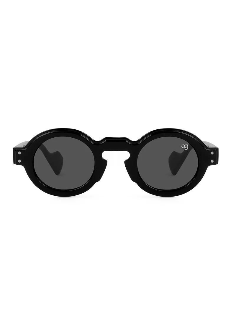 Woggles  Designer Black Round Sunglasses| Men & Women| 100% Uv Protection  | Best Price UAE