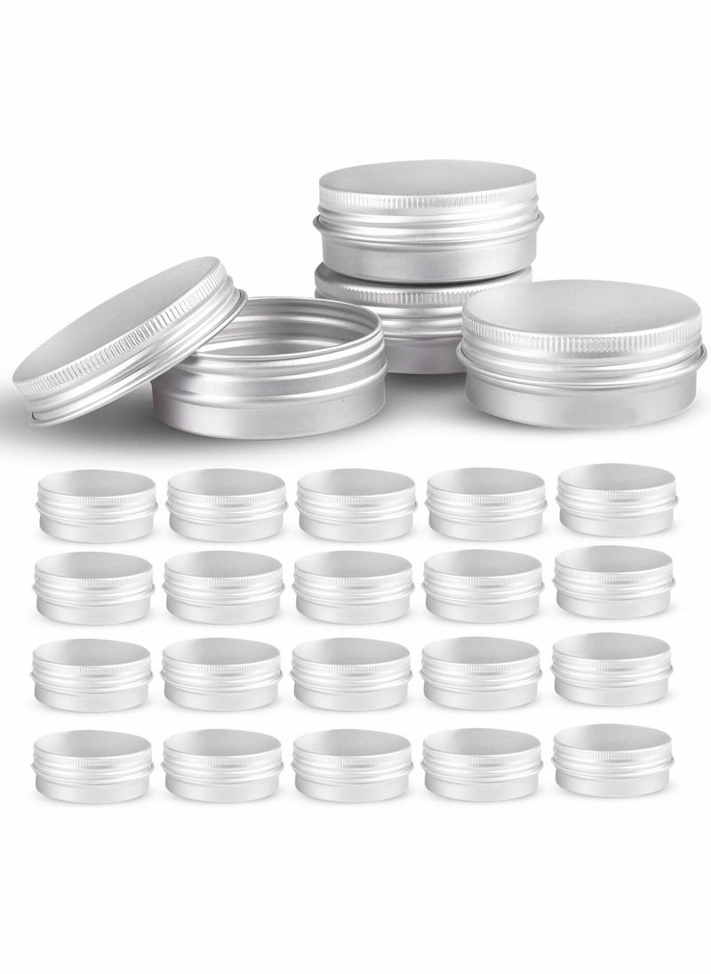 KASTWAVE Round Aluminum Metal Tin Storage, 24 Pcs Jar Containers with Secure Screw Top Lids  - Image 1