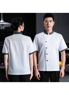 NIBEMINENT High-End Chef Overalls Summer Dining Hotel West Point Restaurant Kitchen Breathable Thin Chef Uniform  - Image 1