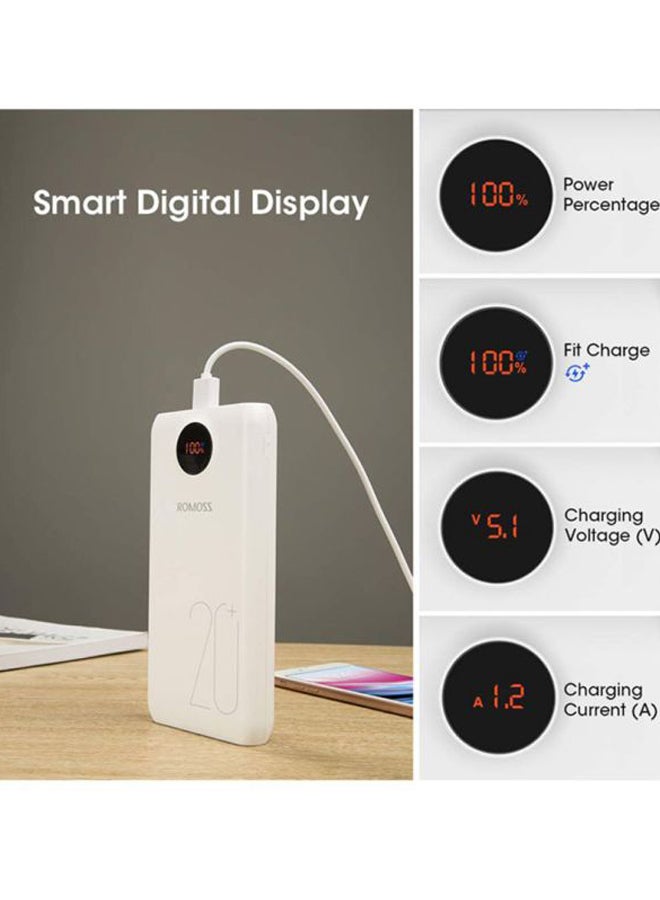 ROMOSS 20000.0 mAh Portable Charger With LED Display SW20 Pro External Battery Pack White - Image 5