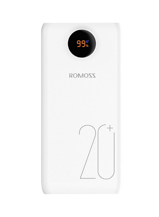 ROMOSS 20000.0 mAh Portable Charger With LED Display SW20 Pro External Battery Pack White - Image 1
