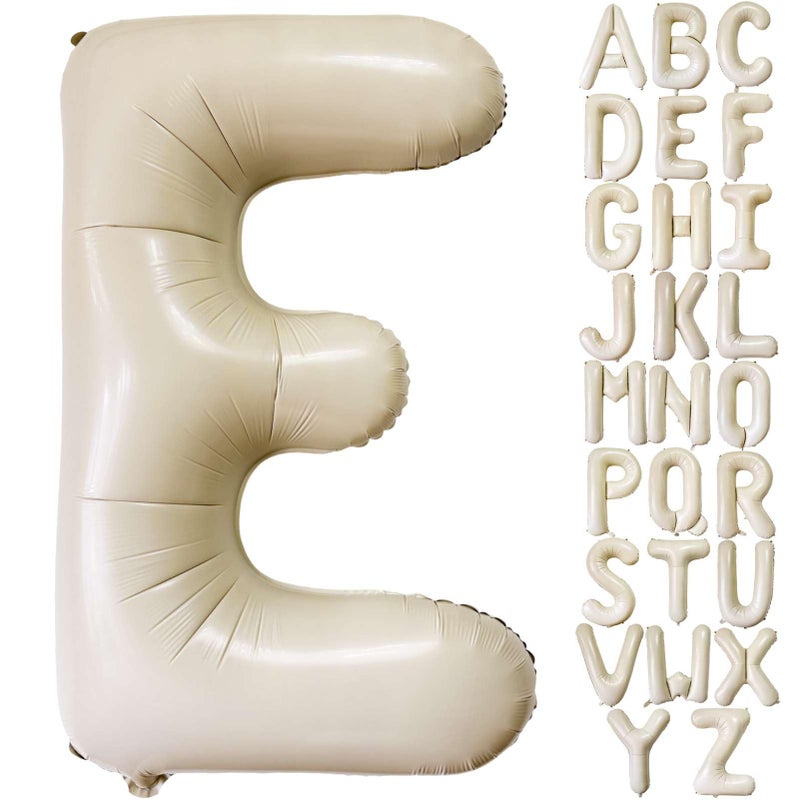 Lovoir 40 Inch Cream White Letter E Balloons 1 Pcs Unisex Adults Wedding Birthday Occasion Letters Balloons Mylar Foil Material Self Sealing - Image 3