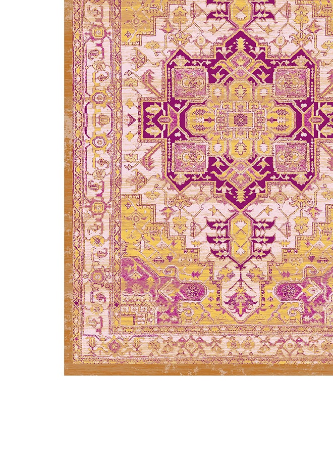 In-House Classic Design Turkish Rectangular Decorative Carpet - Pink - 100x300 cm - Image 5