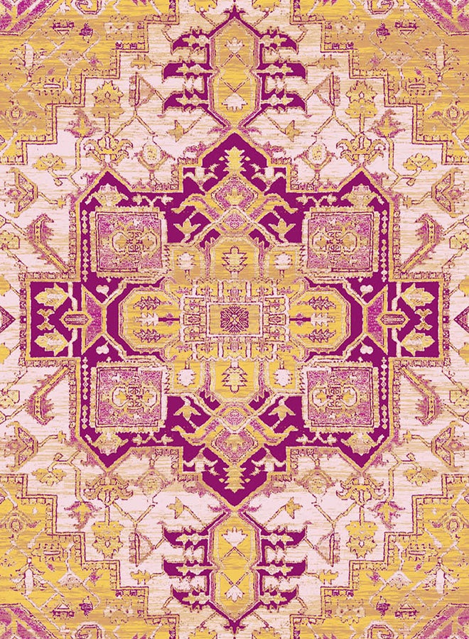 In-House Classic Design Turkish Rectangular Decorative Carpet - Pink - 100x300 cm - Image 4