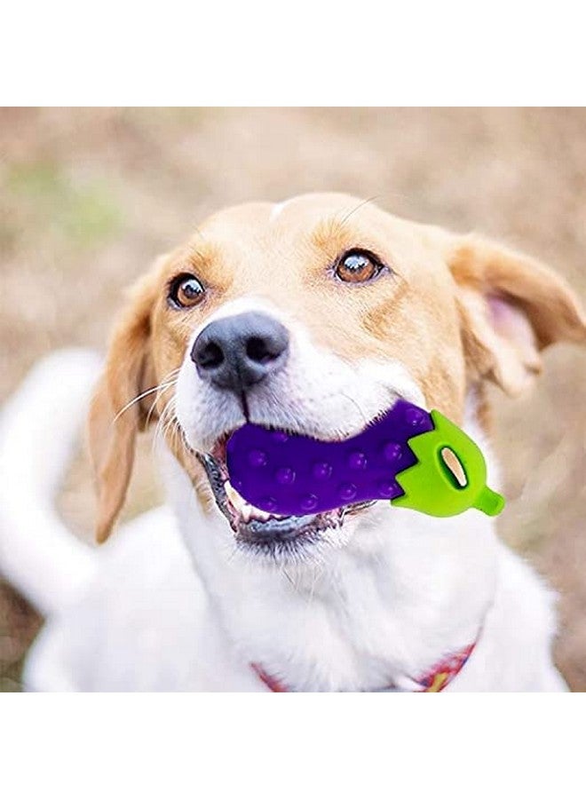 Pet Natural Rubber Chew Veggie Brinjal Shape Squeaky Toys For All Breed Dogs And Puppies (Pack Of 1) - Image 1