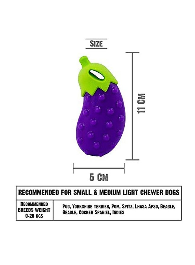Pet Natural Rubber Chew Veggie Brinjal Shape Squeaky Toys For All Breed Dogs And Puppies (Pack Of 1) - Image 5