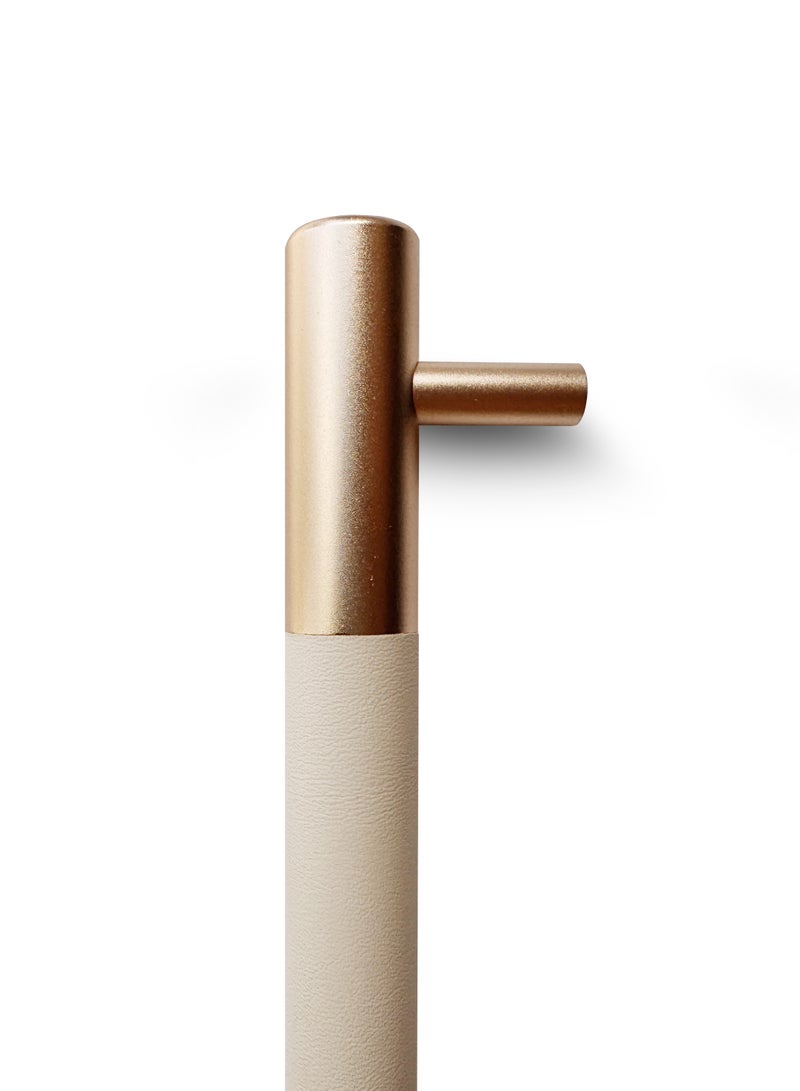 CINCINNO Cosmus Premium Aluminium Pull Handle 600x17x38mm With 2-Year Colour Warranty – Stylish & Durable for Drawers, Kitchen Cabinets & Furniture (Mixed Gold & Beige Leather) - Image 2