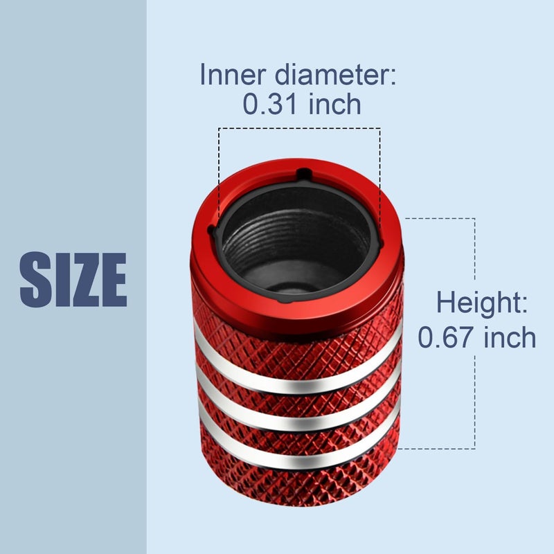 DECURCAR Tire Valve Stem Cap Cover - (5 Pack) Tire Air Cap Corrosion Resistant Christmas Reindeer Antler Antlers Auto Accessories Decoration for Car Truck Bike Red - Image 3