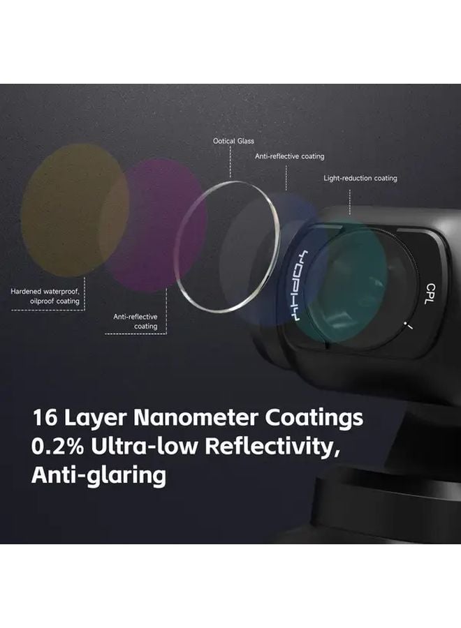 DJI Osmo Pocket 3 Filter Set Variable ND2 32 CPL Black Diffusion ND64 1000 - Image 4