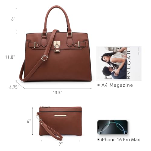 Dasein Women Handbags and Purses Ladies Shoulder Bag Top Handle Satchel Tote Work Bag with Wallet - Image 4