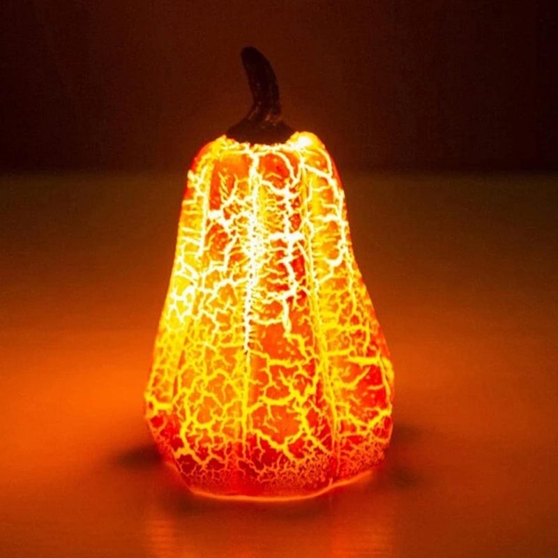 cheekyglo Halloween Fall Pumpkin Light Up Decorations, Halloween Fall Pumpkins for Tiered Tray Decoration Battery Powered 3D LED Lighted Mini Jack-o-Lantern for Halloween Decorations Gift - Image 3