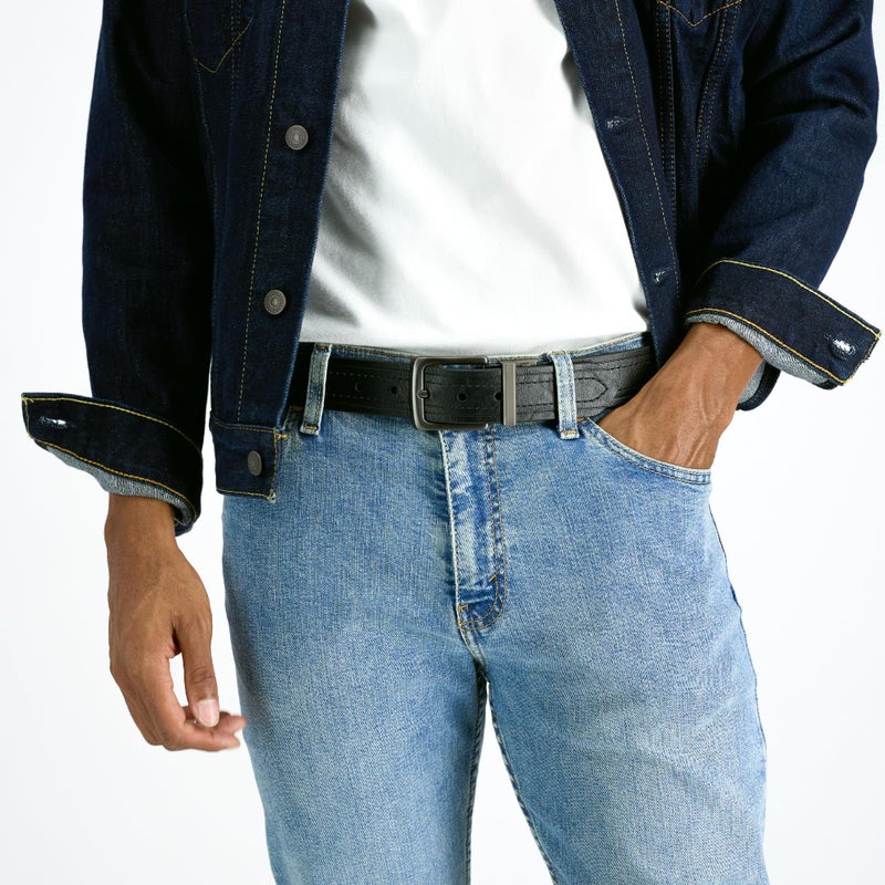 Levi's Men's Reversible Casual Jeans Belt, Black/Tan, 30 (Waist 28) - Image 4