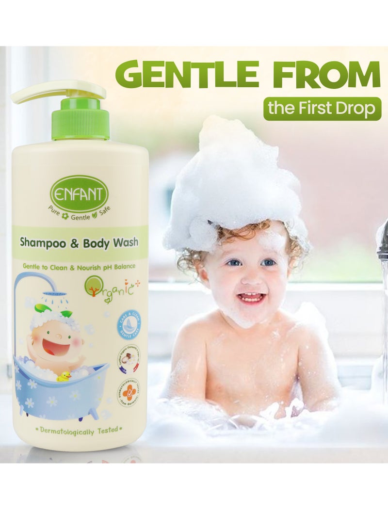 Enfant Organic Plus Baby Shampoo And Body Wash 500ML Pump Baby Body Wash Gentle To Clean & Nourish pH Balance Easy Cleansing From Head-to-Toe Tear-Free Dermatologically Tested In Germany Guarantee Safe Product Even For Most Sensitive Skin - Image 4