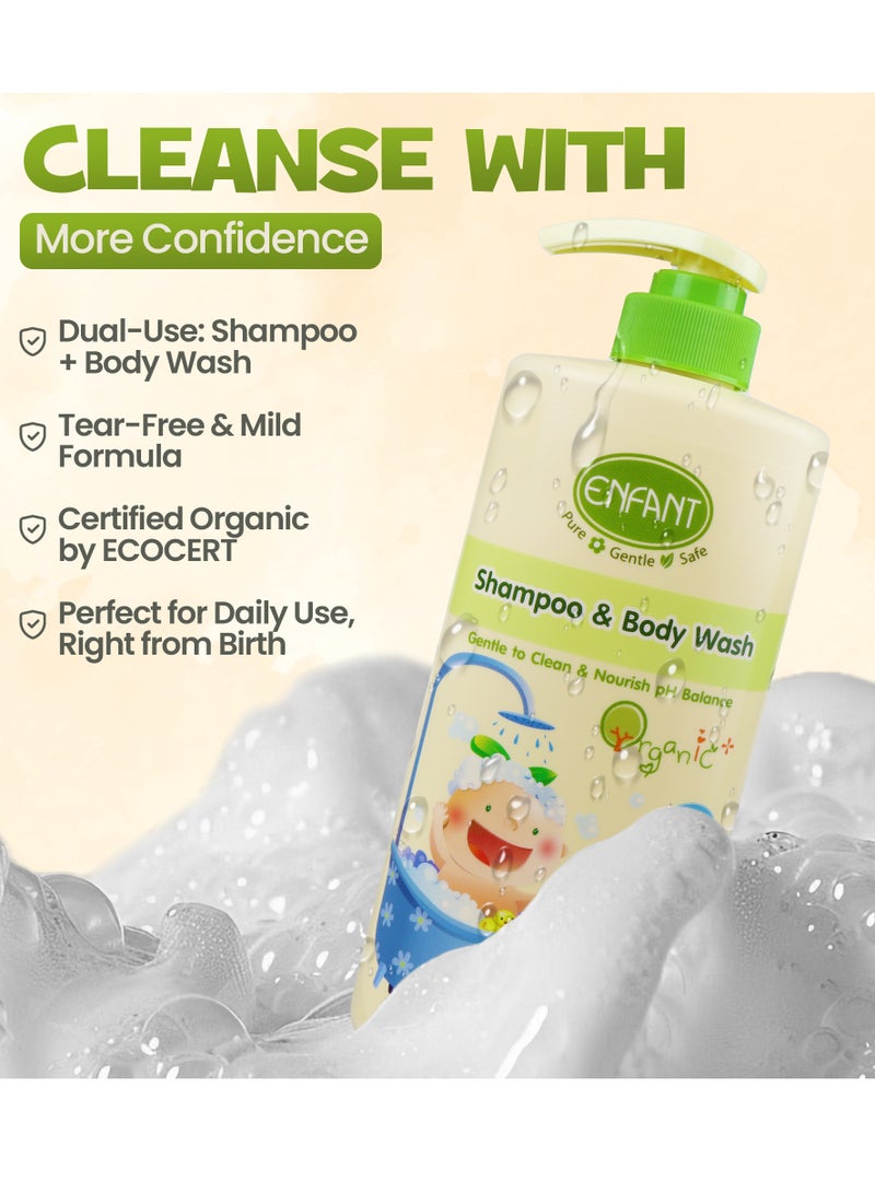 Enfant Organic Plus Baby Shampoo And Body Wash 500ML Pump Baby Body Wash Gentle To Clean & Nourish pH Balance Easy Cleansing From Head-to-Toe Tear-Free Dermatologically Tested In Germany Guarantee Safe Product Even For Most Sensitive Skin - Image 5