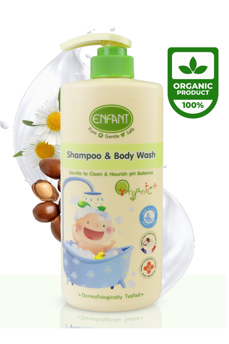 Enfant Organic Plus Baby Shampoo And Body Wash 500ML Pump Baby Body Wash Gentle To Clean & Nourish pH Balance Easy Cleansing From Head-to-Toe Tear-Free Dermatologically Tested In Germany Guarantee Safe Product Even For Most Sensitive Skin - Image 1