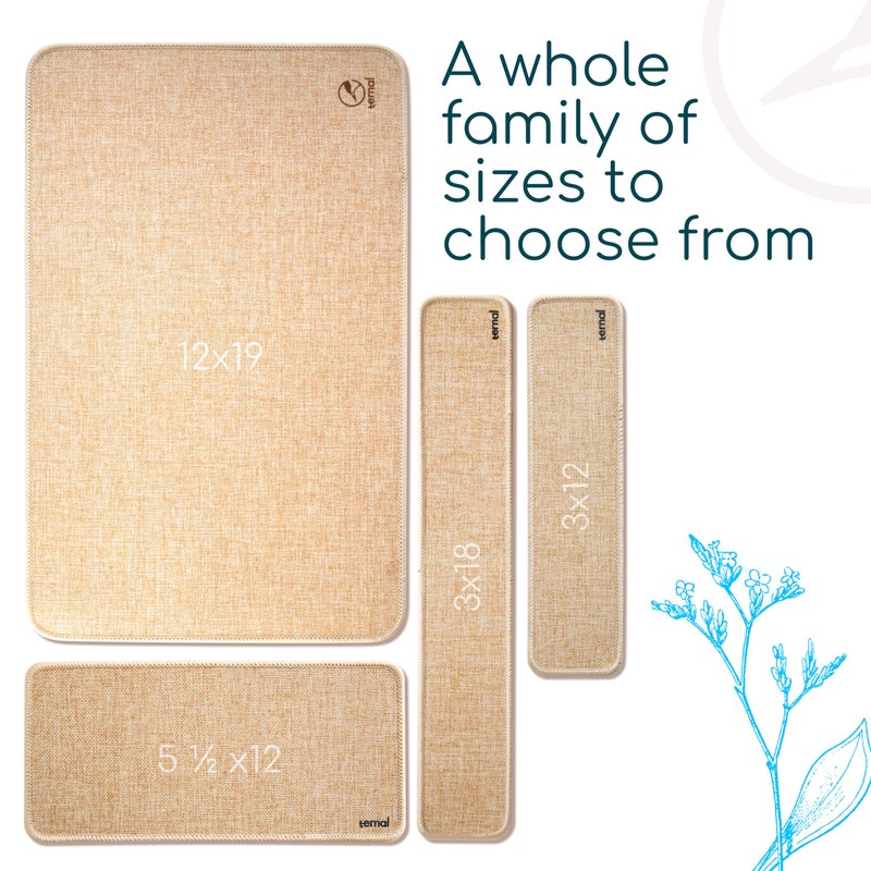Ternal Harvest Burlap Coffee Bar Mats â€“ (2-Pack) 3x12in Drying Mat with Waterproof Non-Slip Rubber Backing Rustic Fall DÃ©cor for Cups, Glasses, Mugs, Dishes & Seasonal Accessories - Image 3