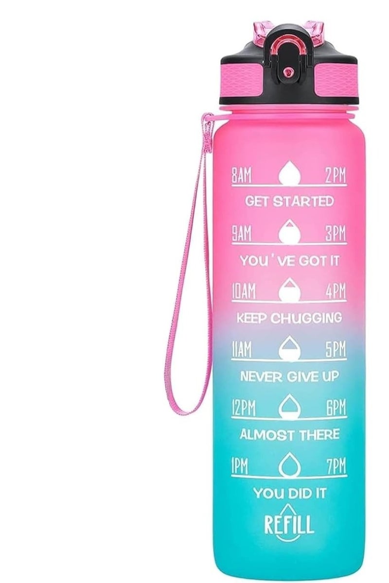 UNICORN 1L Time-Marked Water Bottle for Kids – Durable Tritan, Leak-Proof & BPA-Free – Motivational School Hydration Bottle - Image 1