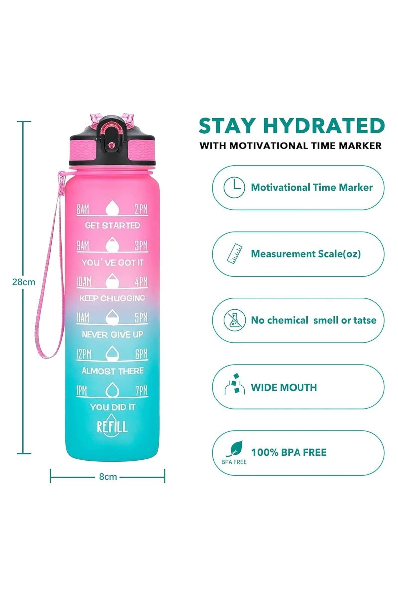 UNICORN 1L Time-Marked Water Bottle for Kids – Durable Tritan, Leak-Proof & BPA-Free – Motivational School Hydration Bottle - Image 2