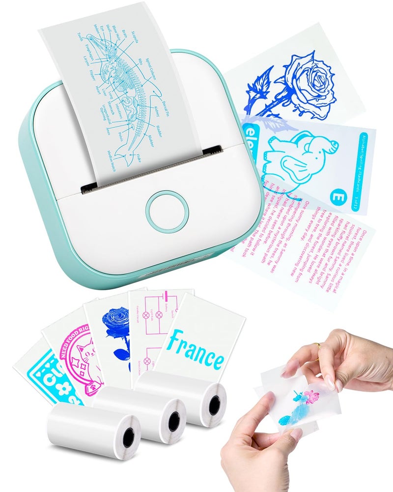 Memoking Print Pods Mini Printer T02 Sticker Printer Portable Thermal Inkless Label Maker Machine Pocket Phone Adhesive Labeler for Study Graphic Anatomical Diagram Photo Journal DIY Gift - Image 2