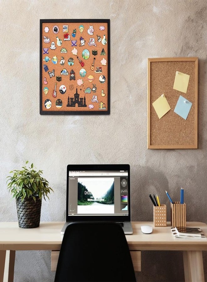 BENECREAT Square Pin Board Printing Castle and Fireworks Cork Board, Bulletin Display Board for Brooch Pin Storage, Office Home and School Decor, 11.8x11.8inch - Image 5