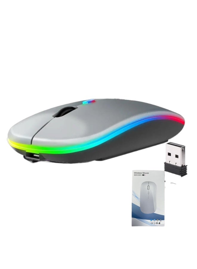 Neutral Wireless Dual-mode Bluetooth Mouse Silent Tablet Pc Mobile Phone Universal Charging Drop Shipping Dual-mode Silent - Image 1