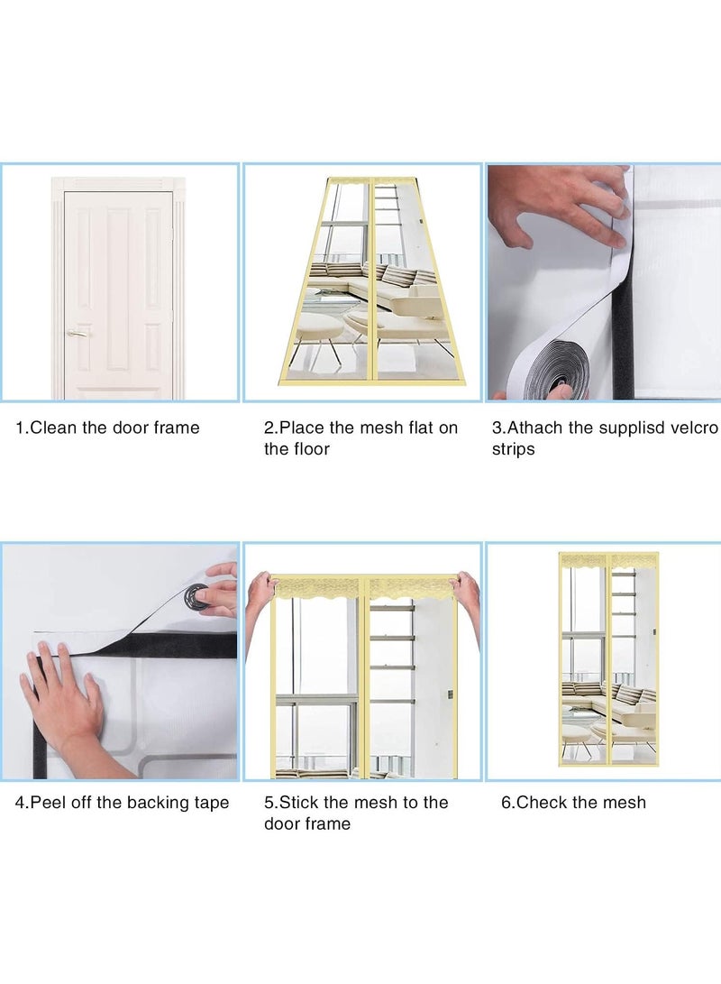 KASTWAVE Insulated Door Curtain - Thermal Magnetic Self-Sealing Door Screen - EVA Keep Bugs Out - Keep Warm in Winter Cool in Summer - Hand Free Closure (100 x 210CM) - Image 5