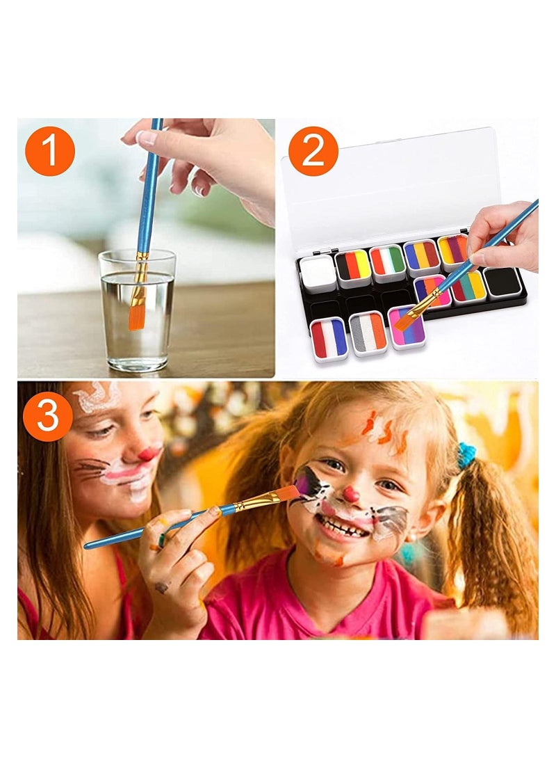 Face Body Paint Kits, 30 Color Face Paint Kit, Professional Quality Palette Body Face Paint Supplies with 3 Brushes and 6 Sheet Face Paint Stencil