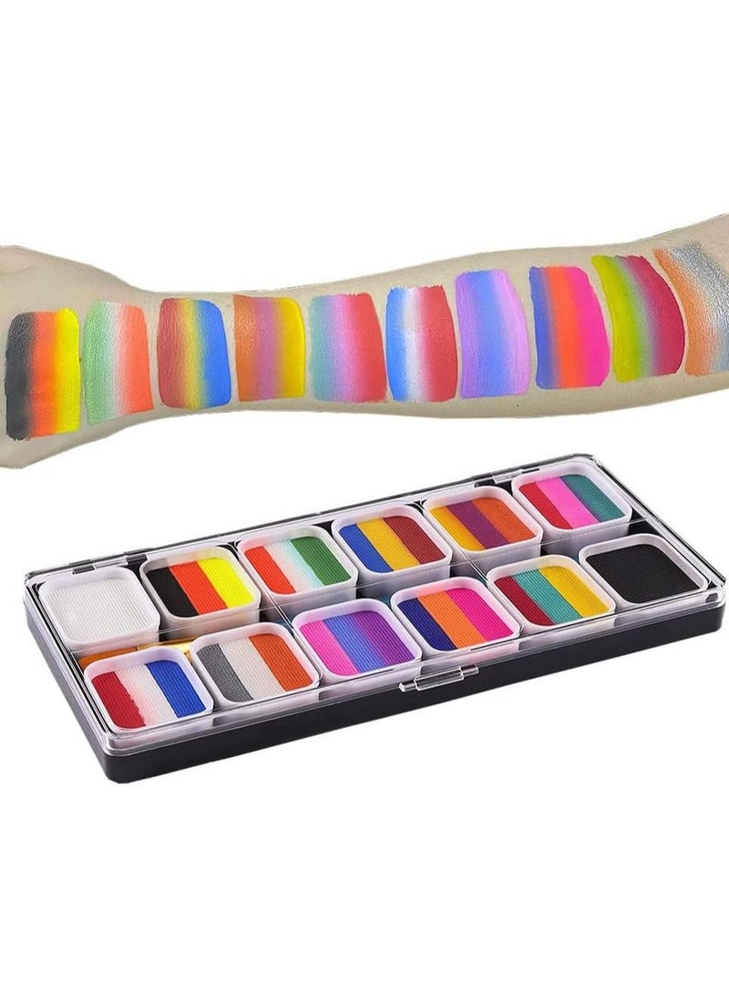 Face Body Paint Kits, 30 Color Face Paint Kit, Professional Quality Palette Body Face Paint Supplies with 3 Brushes and 6 Sheet Face Paint Stencil